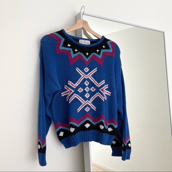 Vintage Bechamel Blue Printed Sweater - Picture 2 of 3